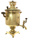 Угольный самовар 4 литра желтый "цилиндр", произведен в первой половине XX века в Туле, Самоварной фабрикой ТулПатронЗавод, арт. 433702
