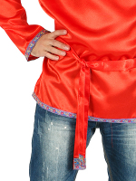 Косоворотка мужская атласная красная, 3XL-5XL
