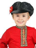 Косоворотка для мальчика хлопковая красная, 7-12 лет