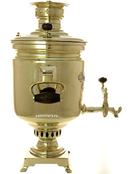 Угольный самовар 7 литров желтый цилиндр Товарищество Торгового дома братьев Шемариных арт.410806