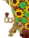Электрический самовар 7 литров с художественной росписью "Подсолнухи", форма "конус", арт. 120668