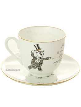 Подарочный набор: кофейная чашка с блюдцем, форма "Ландыш", рисунок "Сон Татьяны", Императорский фарфоровый завод (ИФЗ)