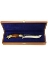 Сувенирный нож "Клык" в кожаных ножнах, Златоустовский подарок