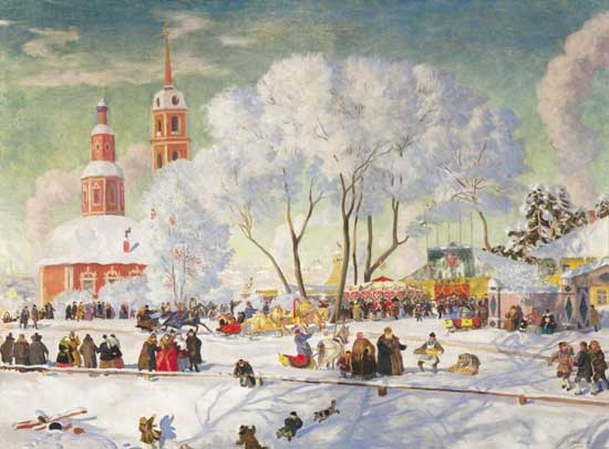 Картина Кустодиев Масленица